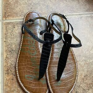Sam Edelman black croc print  sandals sz 9-1/2